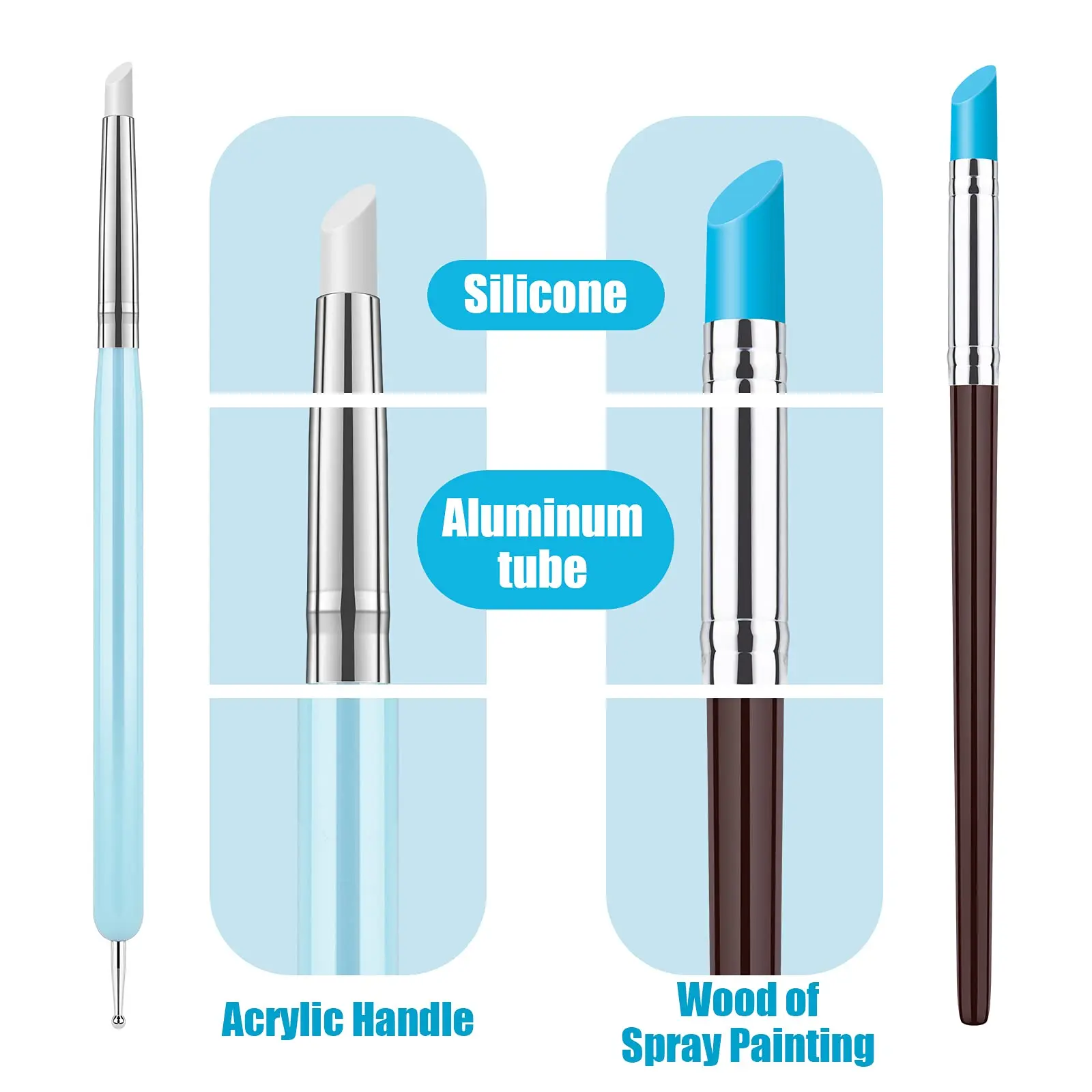 10 pcs Silicone clay tool set table diy Pottery wheel machine ceramic Sculpture trimming wood handle metal kit Pottery tool