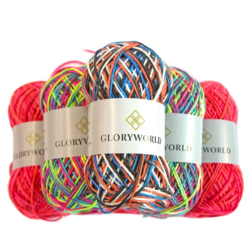 Wholesale High-quality Space Dyed Crochet Yarn Hand Knitting Bikini Sweater Colorful Acrylic Fancy Yarn