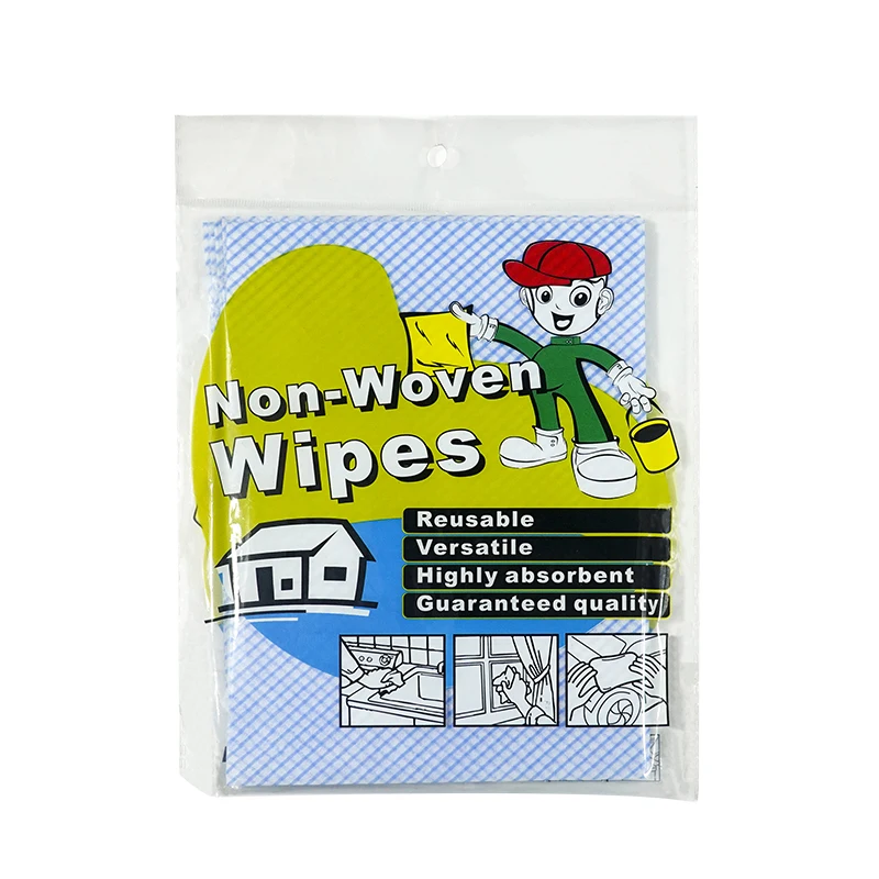 Wholesale custom nonwoven kitchen disposable spunlaced cleaning rag nonstick wiping dish rag