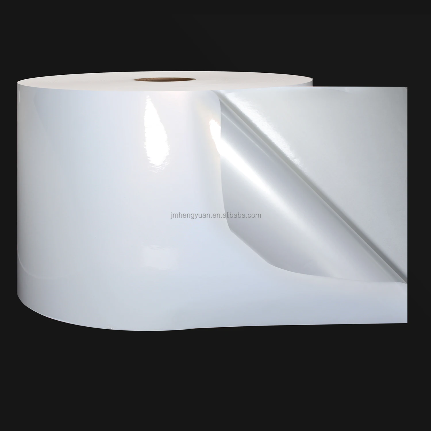 White Glossy PP Film Jumbo Roll  Self Adhesive Synthetic Paper Label Material