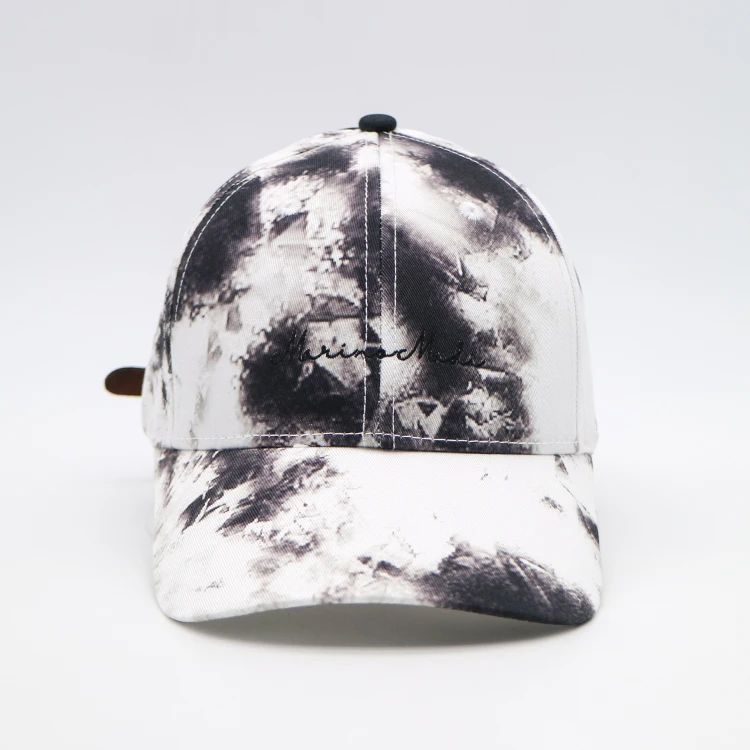 2022 New Design Tie Dye Gradient Ramp Baseball Cap Korean Street Fashion Color Cap With Leather Strap