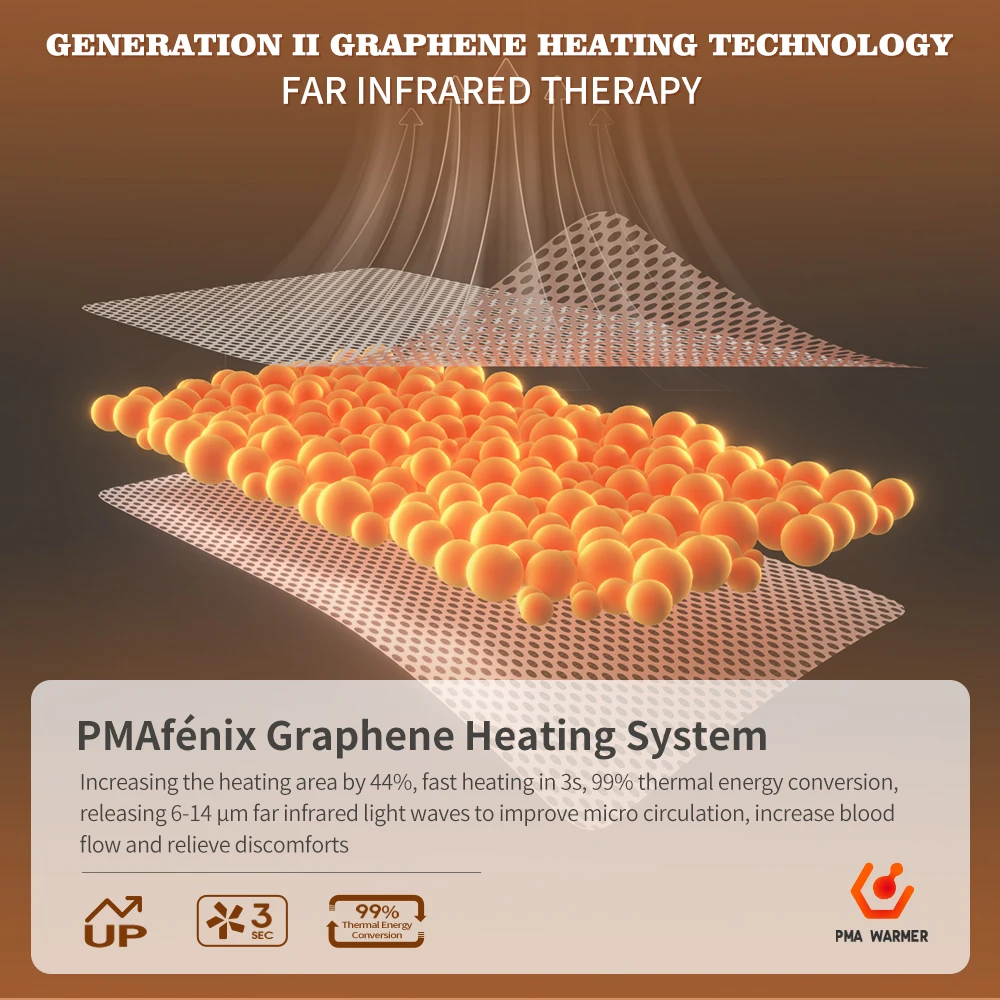 Factory Wholesale Graphene Waist Lumbar Vibration Massage Heating Therapy Pad Belt USB Connection Waist Massager Orange & Black