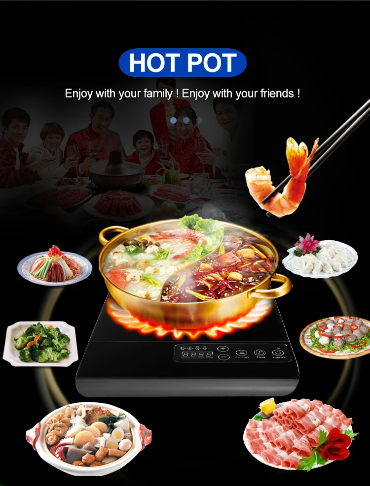 crystal black plate waterproof hotpot hob