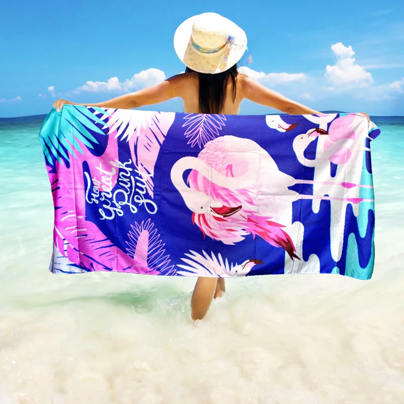 Manufacturer quick dry microfiber beach towel with custom printed sand free waffle beach towel
