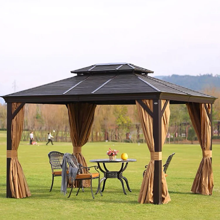 Modern Luxury Outdoor Aluminium Hardtop Garden Pavilion Firm Roof Canopy & Gazebo & Pergola