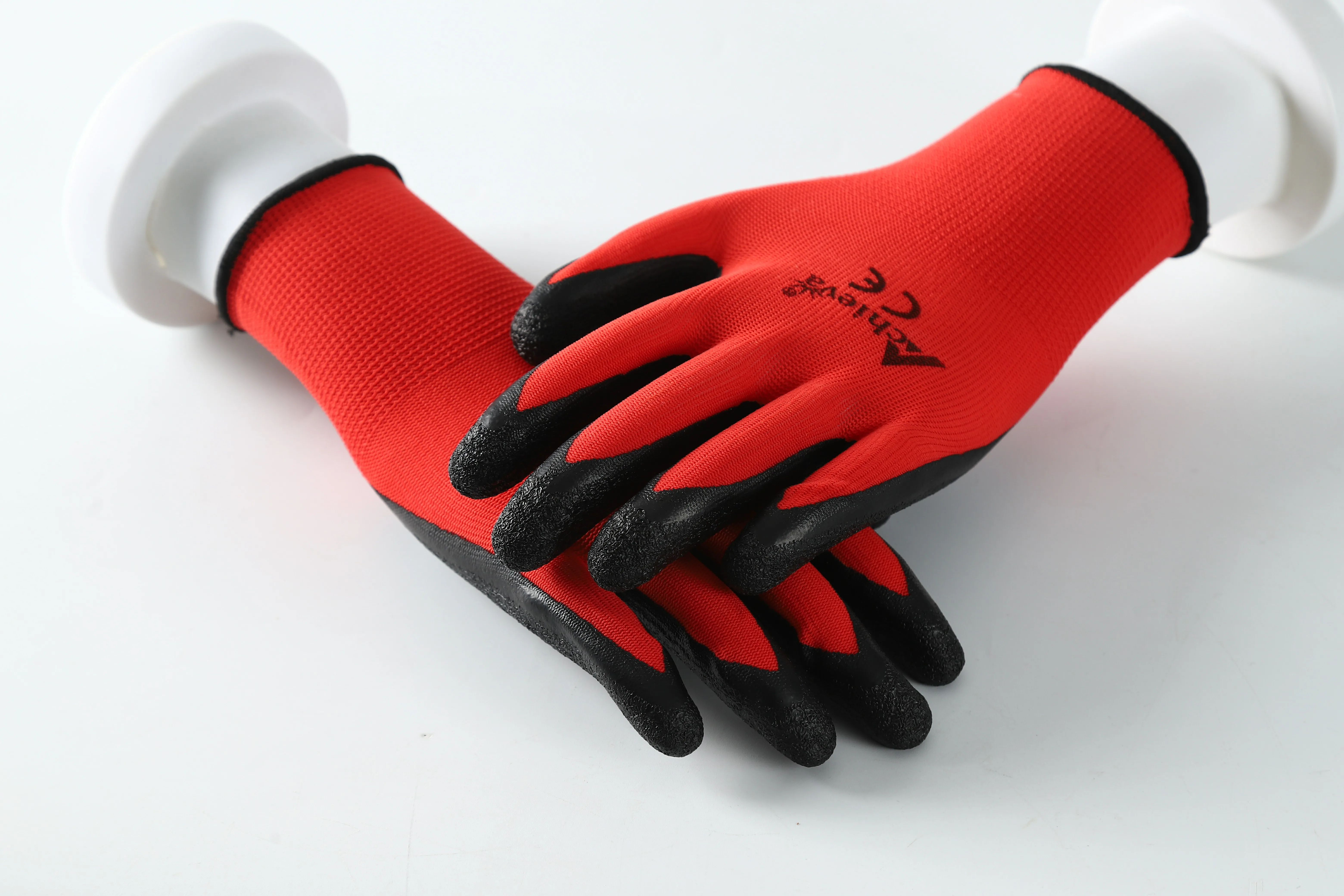 2024 China supplier OEM 13G Polyester Gloves Coated with Latex crinkle Industrial Labor Protection anti-slip Gloves