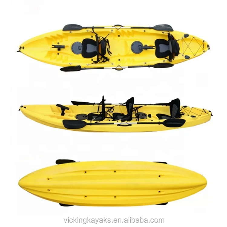 3 Person Kayak 12ft Sit On Top Tandem Paddle Fishing Kayaks liker Rigido Kayak Pedali