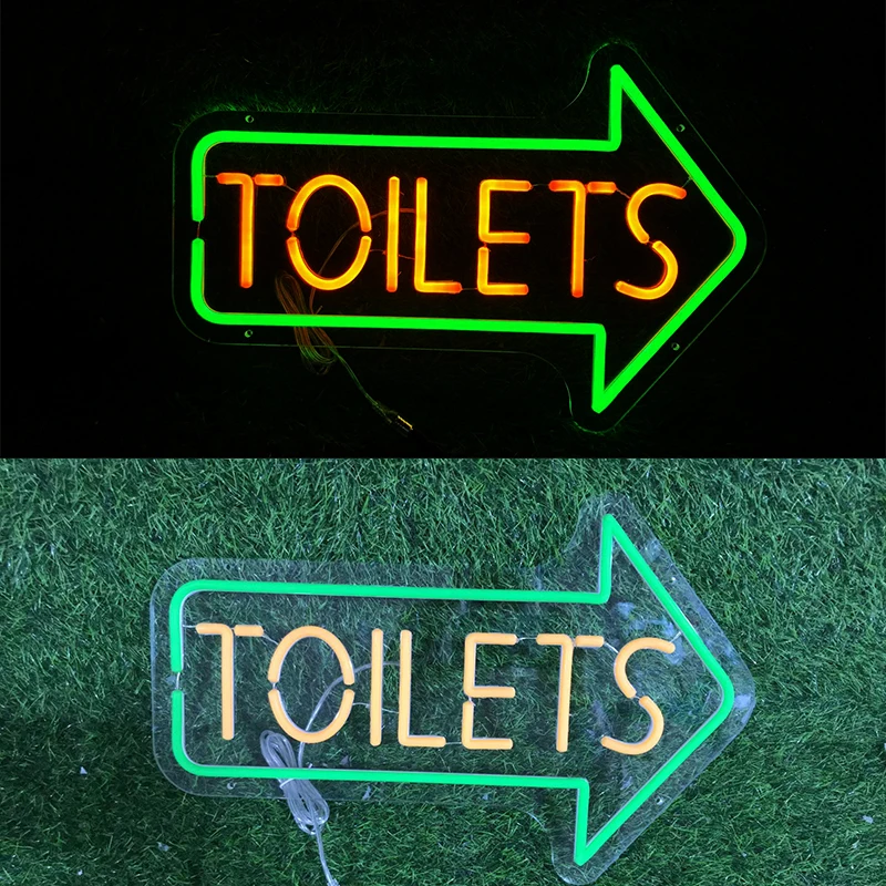 Manufacturer NO MOQ Fast delivery Custom LED Neon Light Toilets Arrow Neon Sign Dropshipping Neon Sign for Party Home Decor