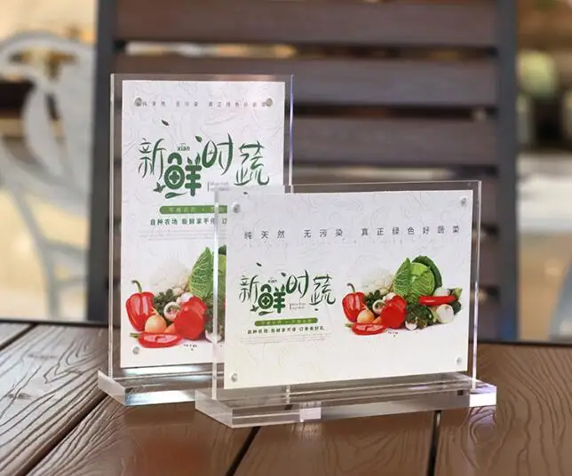 
with magnet acrylic table stand menu holder 