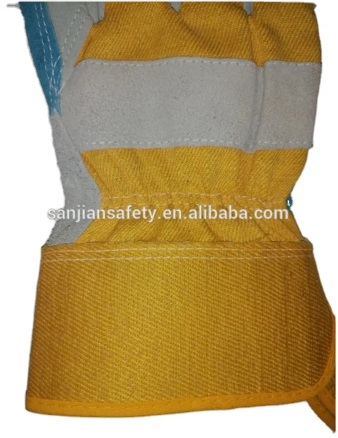 Hot Safety Industrial Grip Heavy Duty Outdoor Safety Cheap Stripe Leather Work Gloves & Mittens