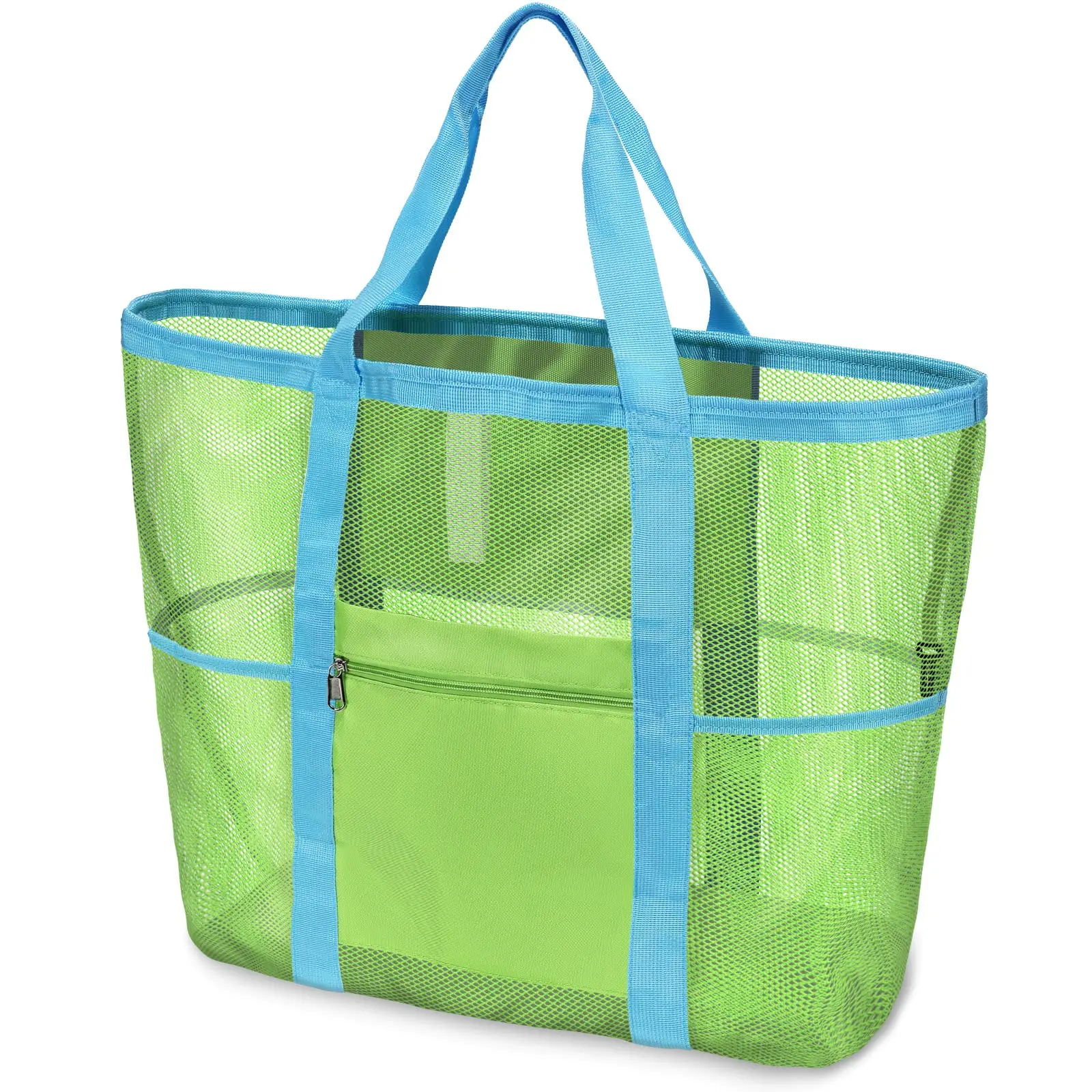 Custom Travel Handbag Purse Large Beach Lightweight Pool Bags Tote Bags Mesh Beach Tote bag for Toys Towel flip flops