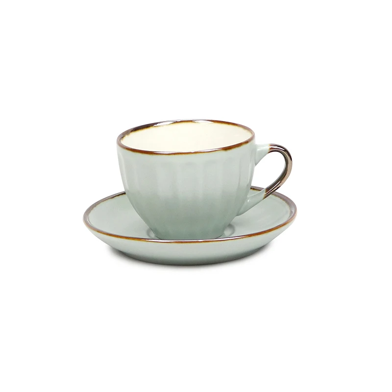 Wholesale custom logo printing porcelain cup and saucer sets for coffe/tea