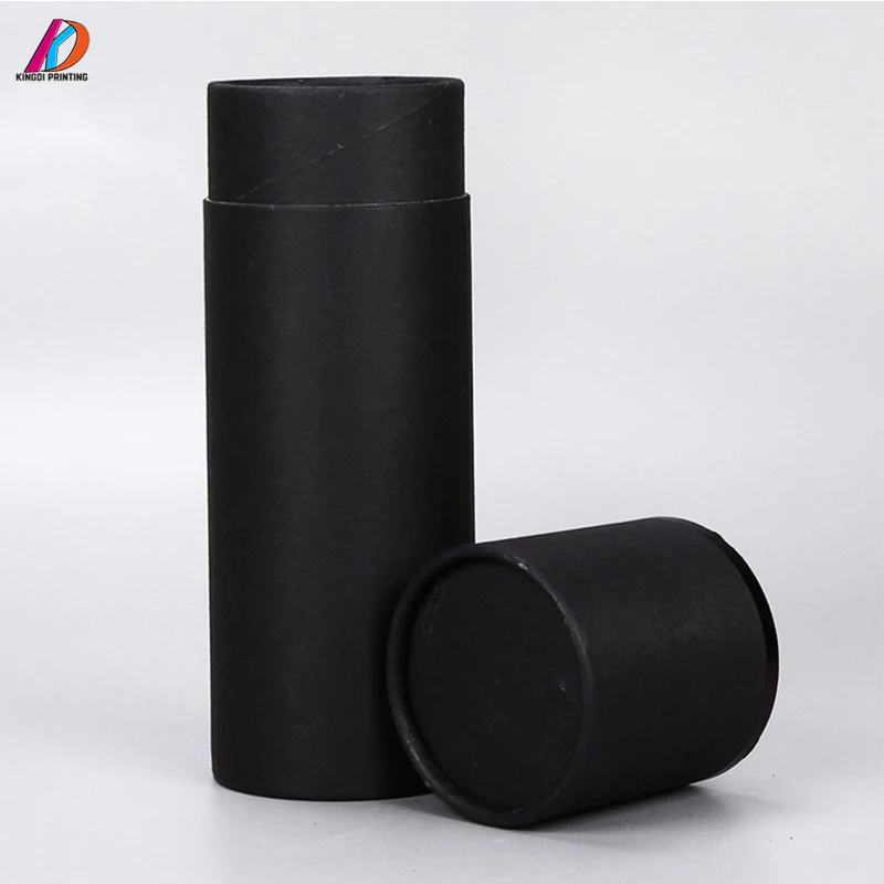 
Custom Round Cylinder Matte Black Kraft Paper Cardboard Tube 