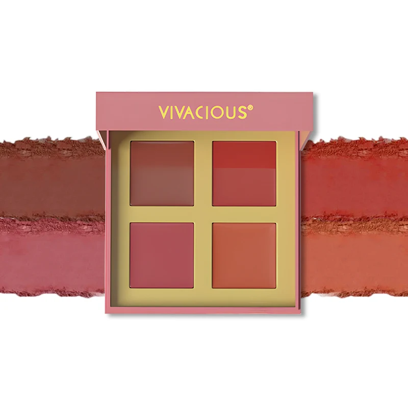 Makeup Creamy Blusher Private Label 3 in 1 Blush Vegan 4 colors Blushes palette