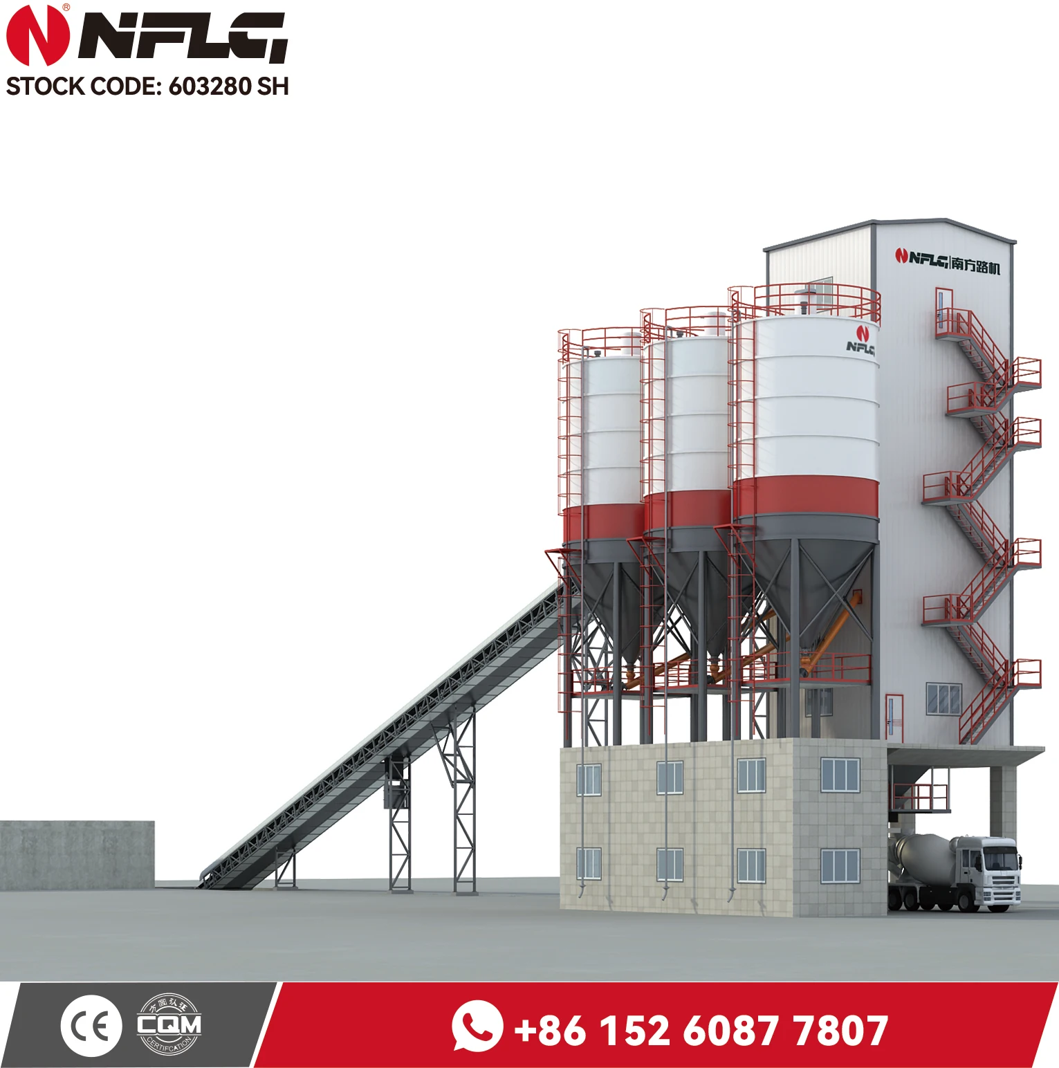 NFLG Brand HZS Series Ready Mix Concrete Plant Malaysia Production Line for Sale