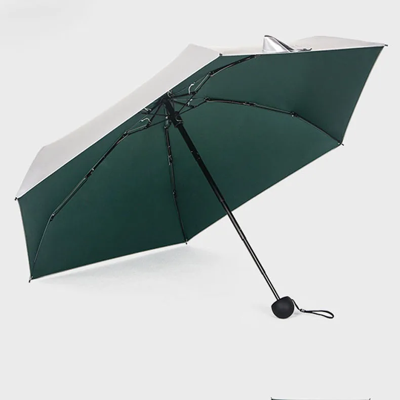 Cheap anti-uv mini 5 folding sun umbrella windproof durable custom logo capsule umbrella for ladies