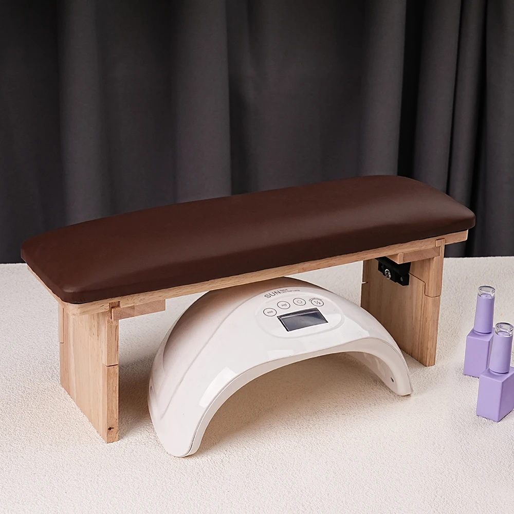 ANGNYA Wholesaler Customized OEM&ODM Newest Wood Leather Sponge Foldable Durability Nail Pillow Arm Cushion Rest