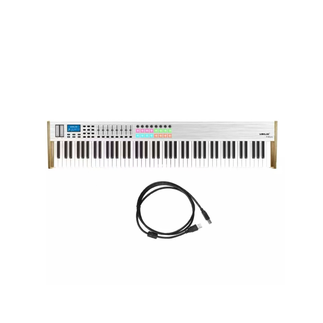 Worlde Pro 88key Midi Keyboard Controller 88 Keys Usb Digital Music Audio Studio Piano 88-keys for Musical Instruments Wholesale