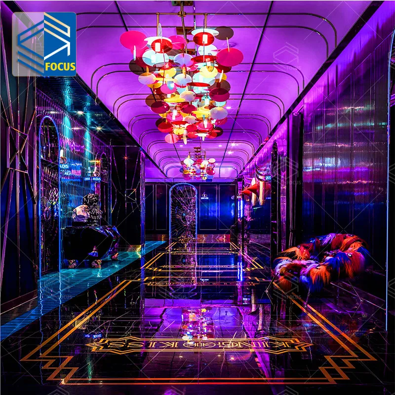 Высококачественный дизайн интерьера ночного клуба, 3D экран, настенная мебель для ночного клуба, роскошные потолочные светильники для ночного клуба на продажу