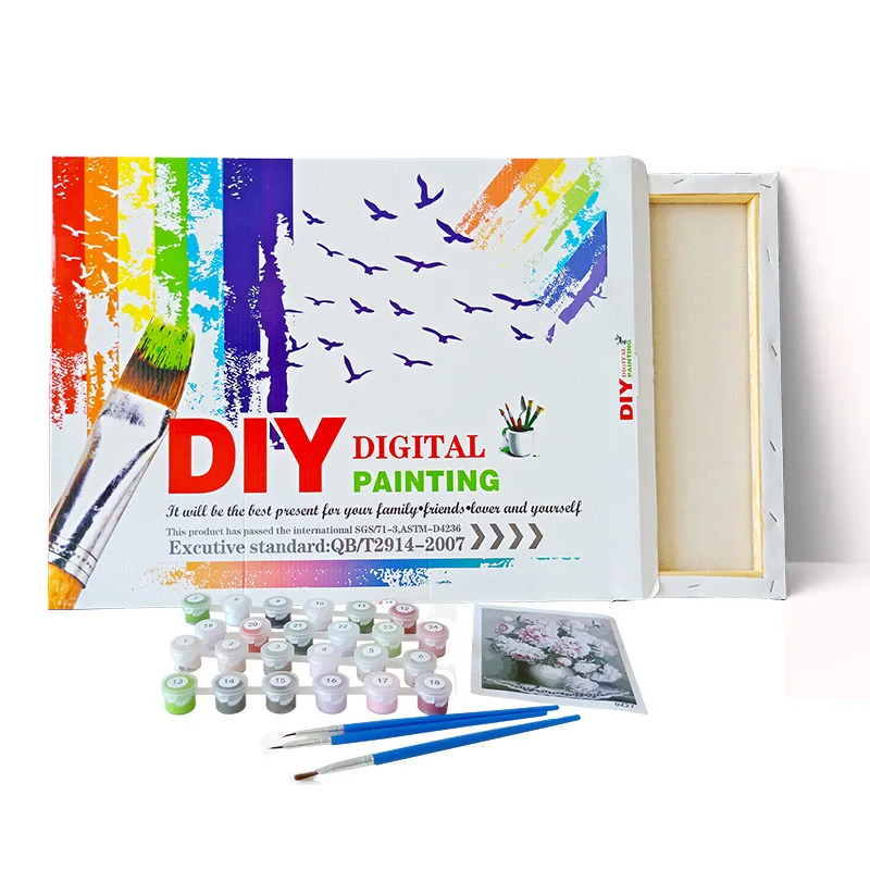 DIY Paint by Numbers With Frame Adult And Kids Oil Painting By Numbers Framed Big 40x50cm Home Wall Decor