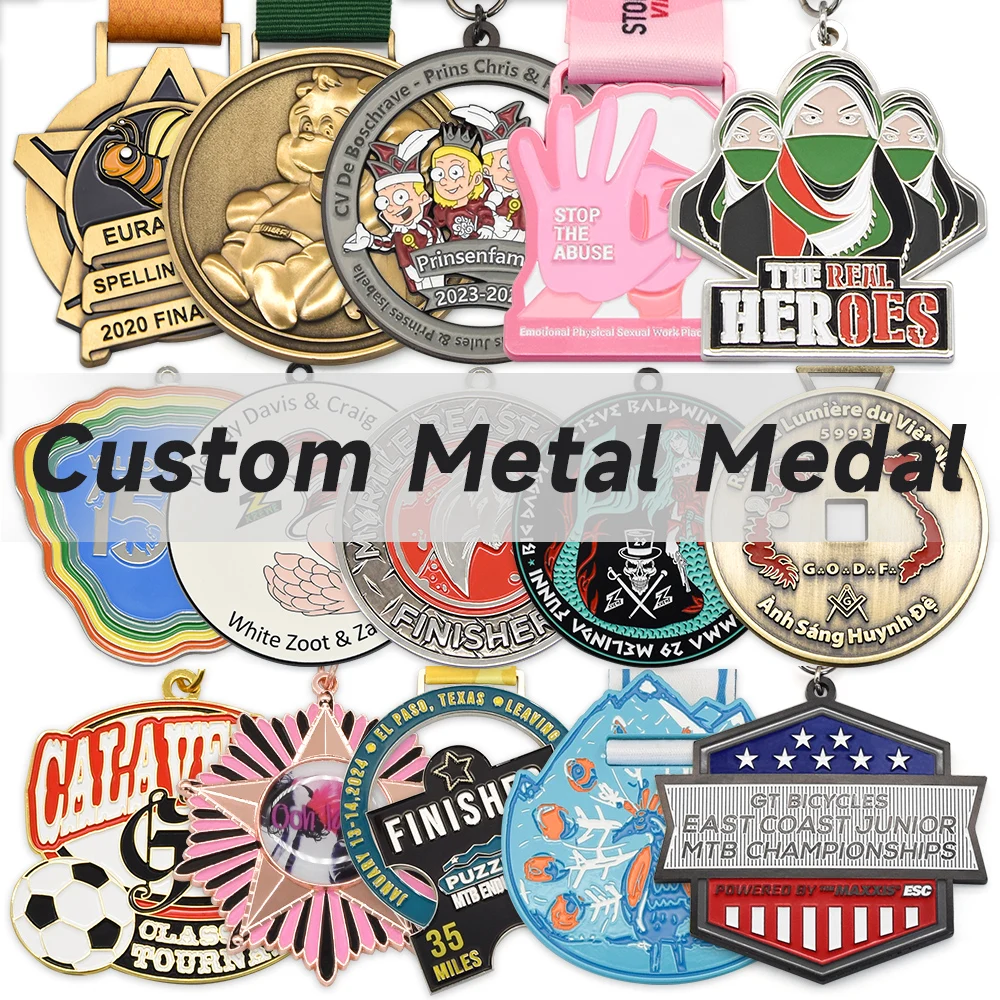 Custom Sport Match Medals Gymnastics Football Running Dance Award Medal Metal Medal With Ribbon