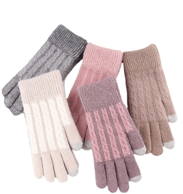 New Winter Gloves Touch Screen Gloves Warm Thick And Fluffy Outdoor Driving Women Gloves