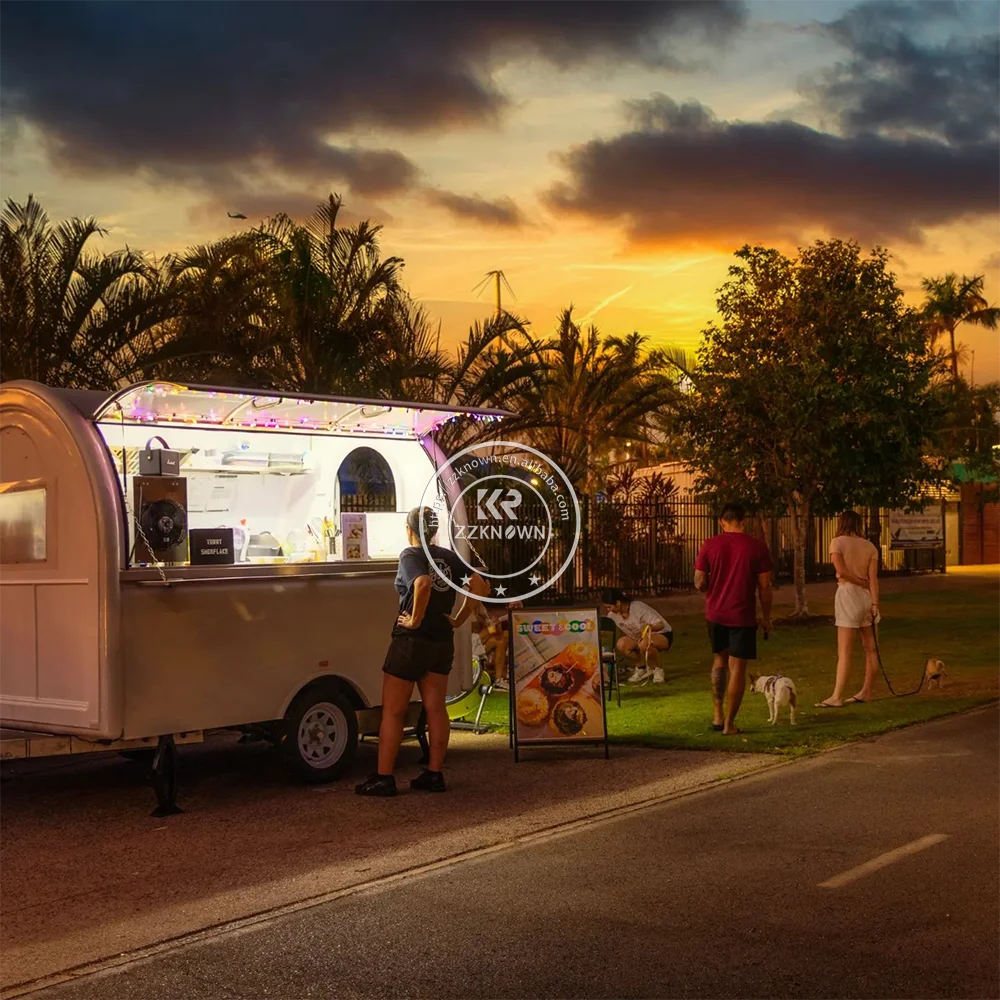 Commercial Food Van Concession Street Mobile Food Truck Cart Fast Trailer For Sale Usa Europe Outdoor Mobile Food Trailer