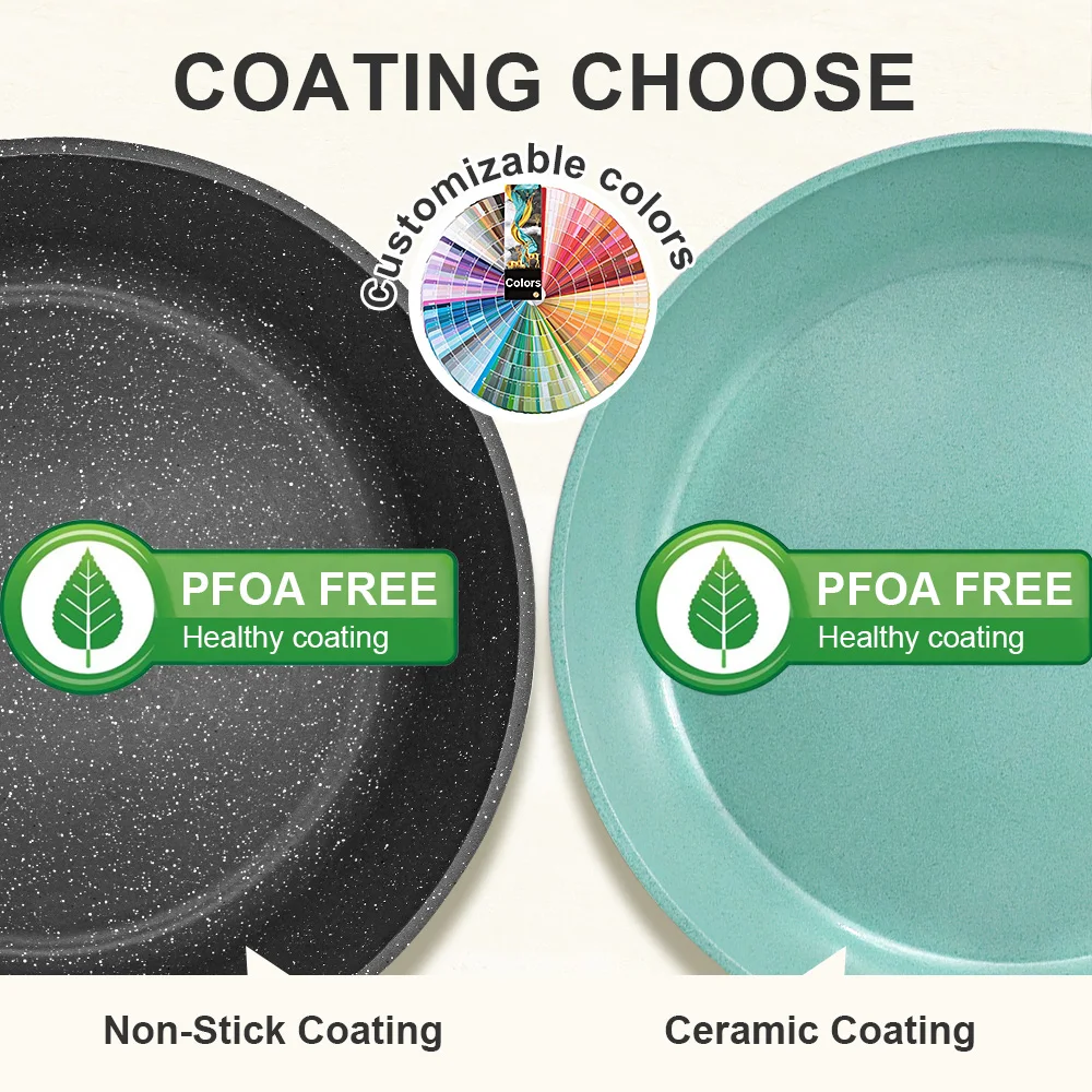 BOBIKUKE Hot Selling Kitchen Non Stick Soup Cookware Sets German Black Pot And Pans Unique Cookware Set