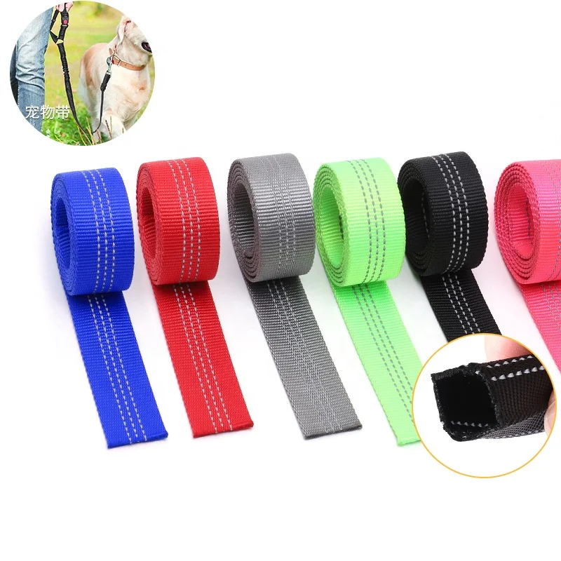 Factory Customized Design Jacquard Nylon Reflective Webbing Straps For Pet Dog Collar Leash