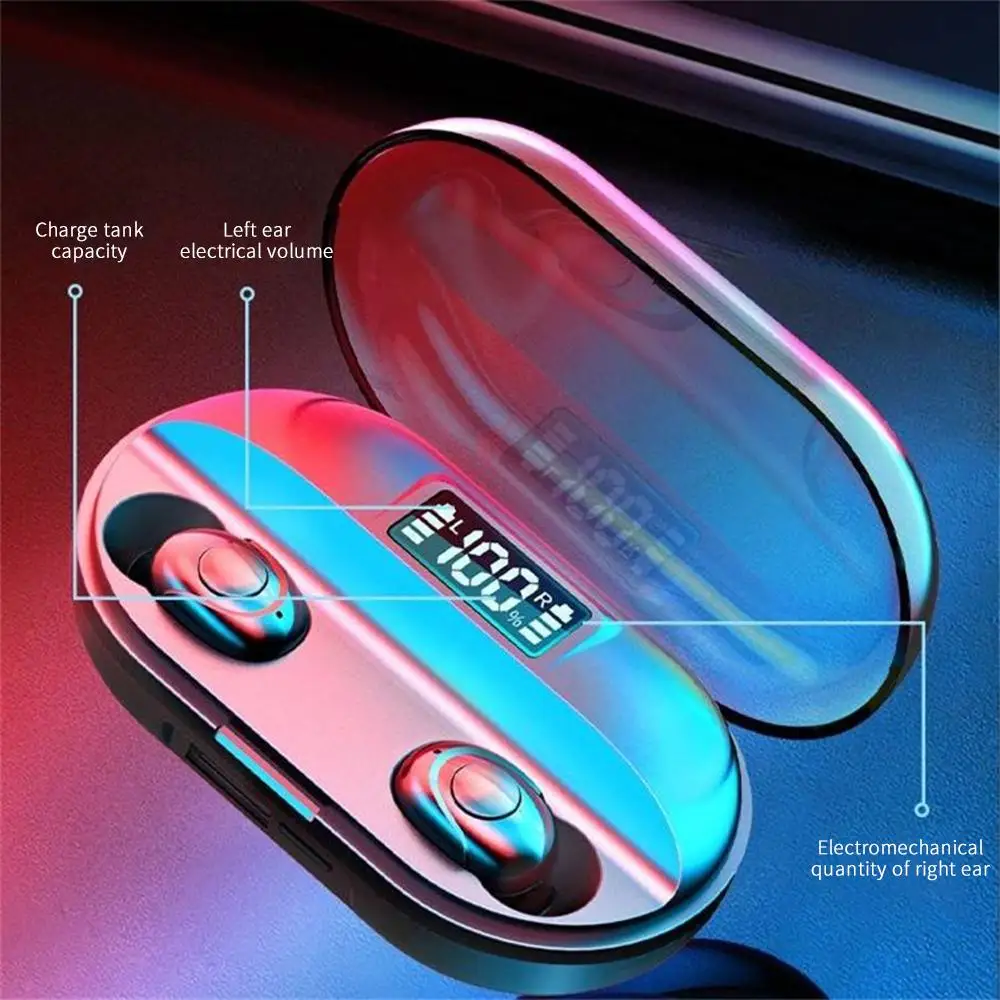 DHL Free Shipping 1 Sample OK Bt5.0 Earphone With Power Bank Wireless Headphone Mobile Phone Earbuds Headset