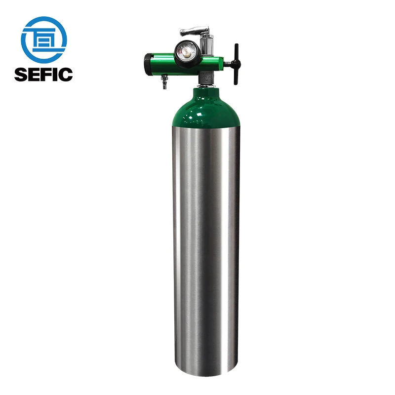 Portable Manufacturer Direct Sale Md Size Dot3al Seamless Aluminum 6061 Medical Oxygen Cylinder