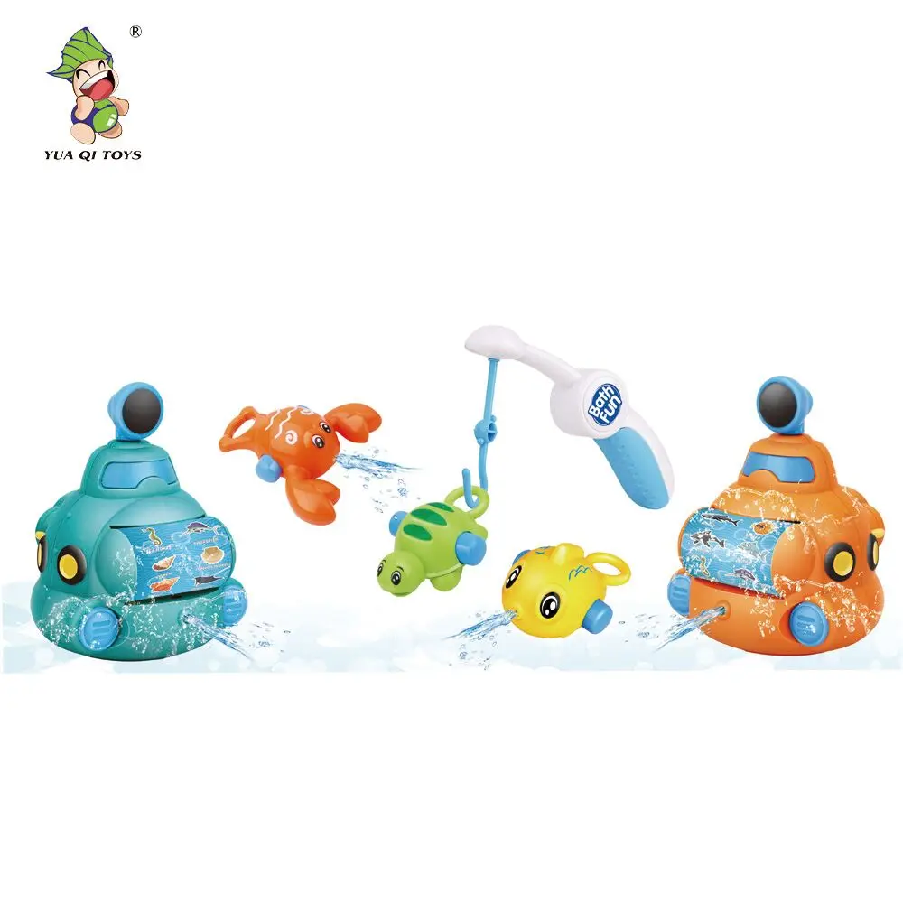 Bathroom Fun for Babies Water Jet Submarine & Fishing Combo Baby Toys