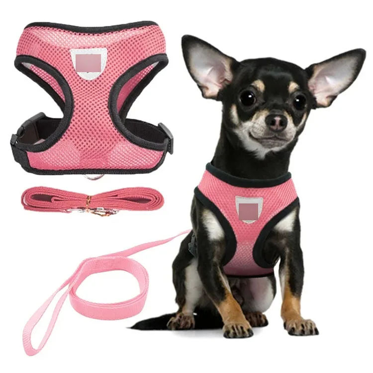 Cat Adjustable Harness Polyester Mesh Soft Breathable Vest Walking Lead Leash For Small Medium Dog Cats Pet Easy Control