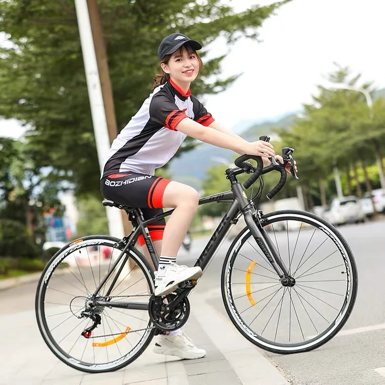 wholesale bike customize black 700C  racing road bike steel frame carbon mens bike