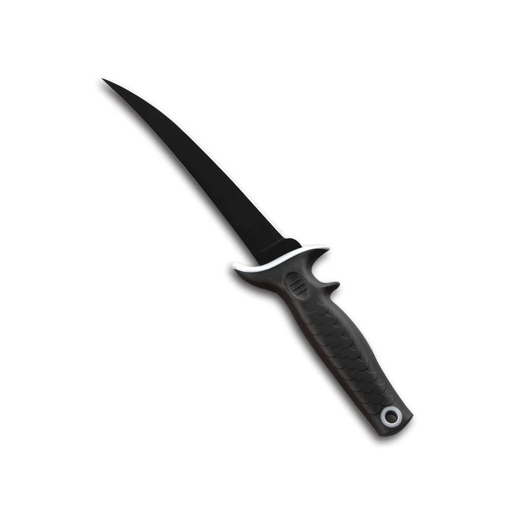 5Cr15MoV stainless steel Fishing Knife Non-Slip Corrugated Style Rubber and Plastic Handle Hunting Survival Knife