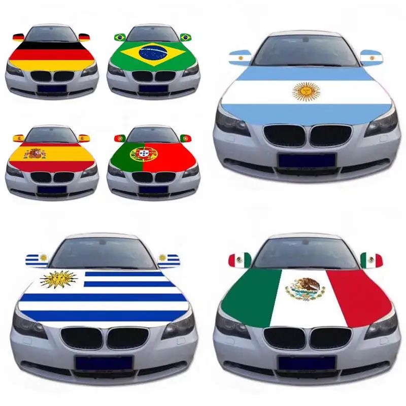 2022 World Cupss Qatar Custom Design 3x5 Ft Engine National Car Hood Cover Flags