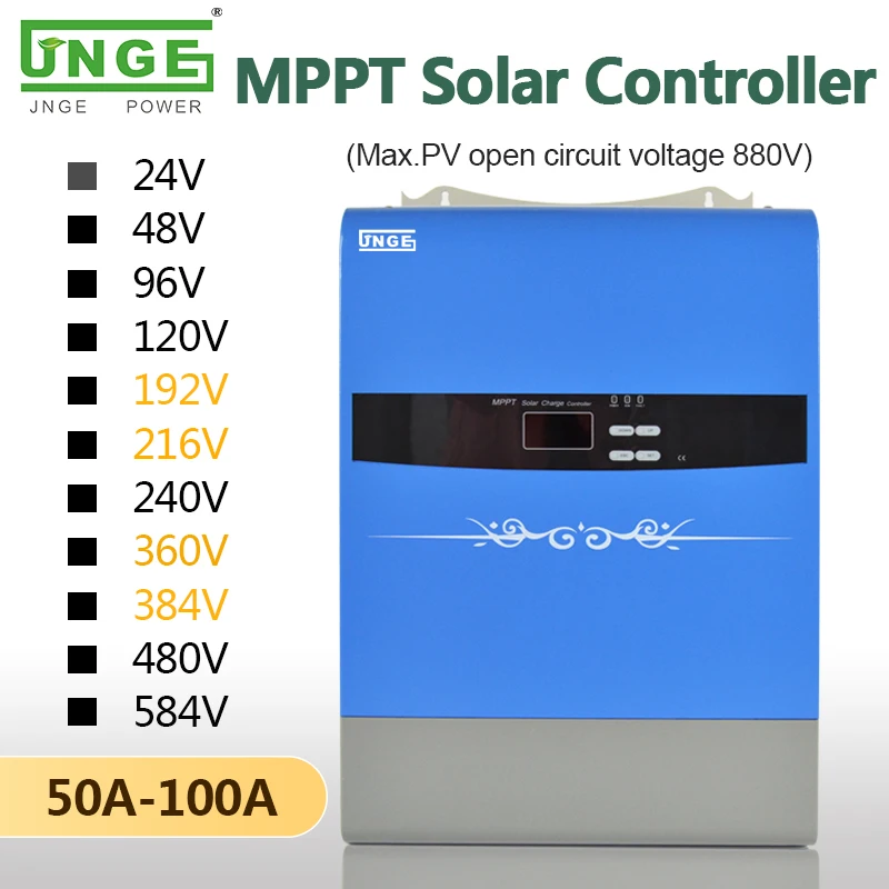 96v192v 240v 384v 480v 584v 100amp MPPT Solar Charge Controller 300v 480v 660v 880V 50a 80a 100a MPPT charger