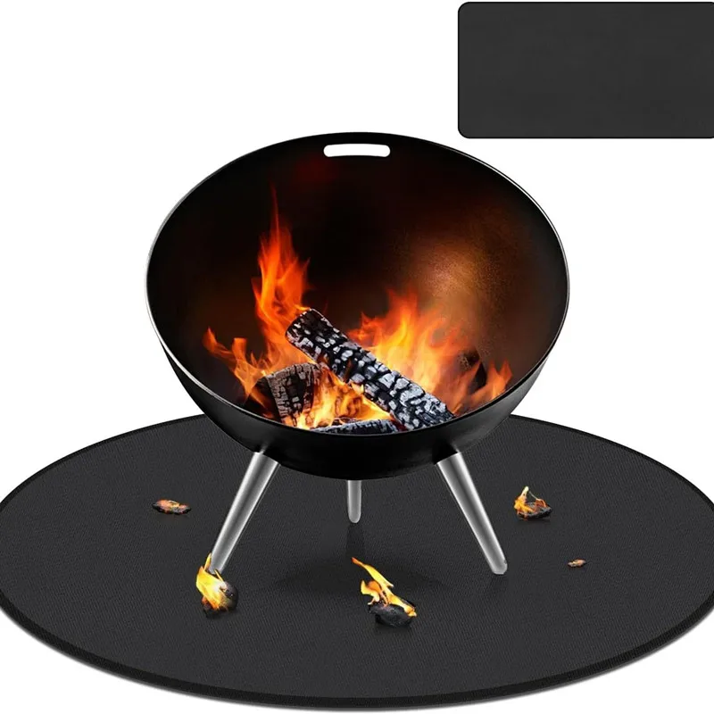 Custom Aluminum Foil Fiberglass Bbq Accessories Fire Pit Grill Mat For Grass Welding Retardant Blanket