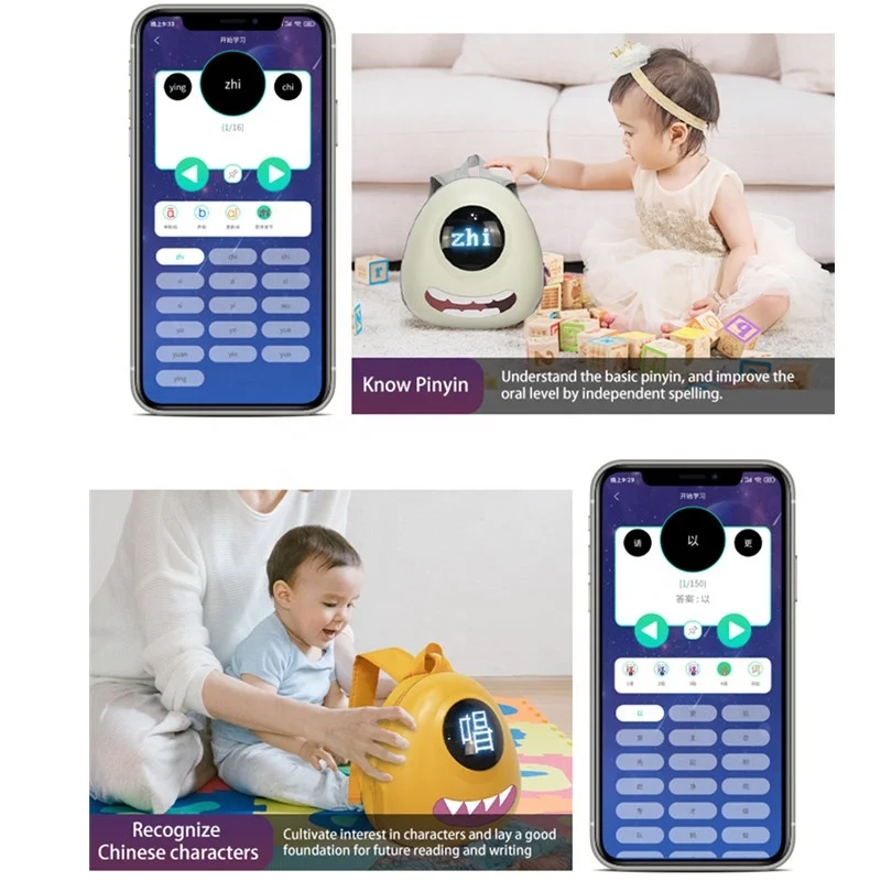 Hand-painted children backpack display screen full color USB power backpack, children creative leisure backpack