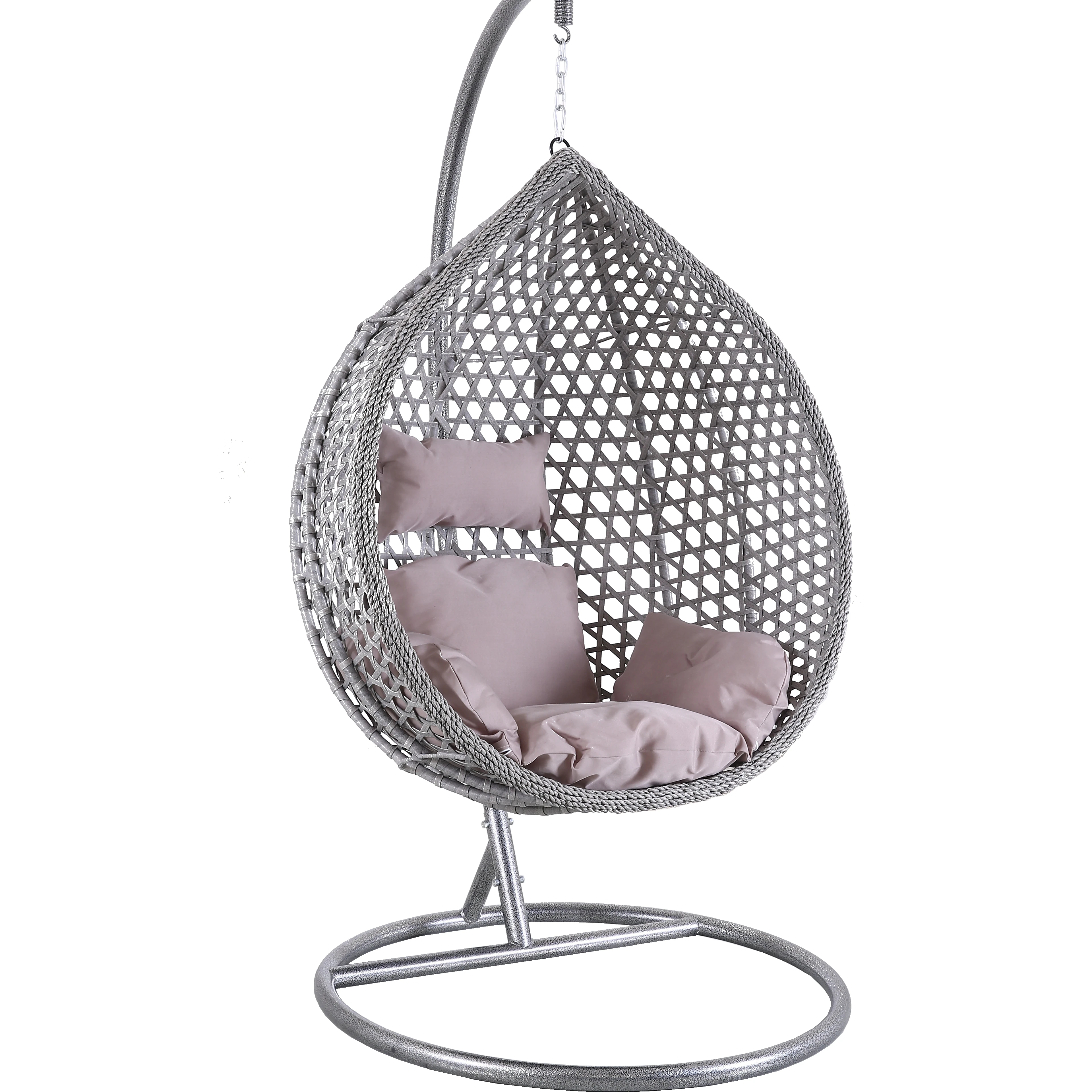 
single Swing Hanging Egg Chair with Cushion Patio Garden Outdoor PE Rattan Furniture 