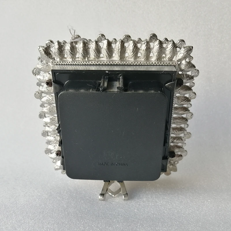 Square Silver White Bejeweled Metal Zinc Alloy Framed Desk Quartz Clock