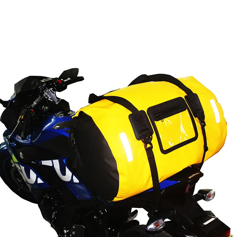 Motorcycle riding bag waterproof rear duffel dry saddle tail helmet bags