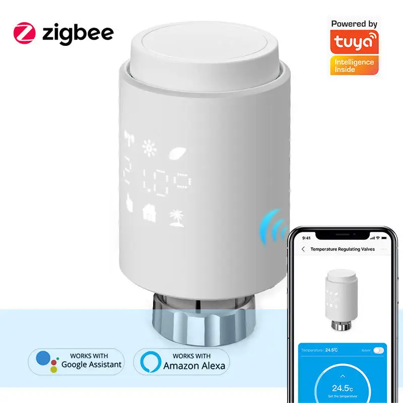 Tuya Zigbee Smart Radiator Thermostat Valve Programmable LED Thermostatic Valve Temperature Controller support Alexa/Google