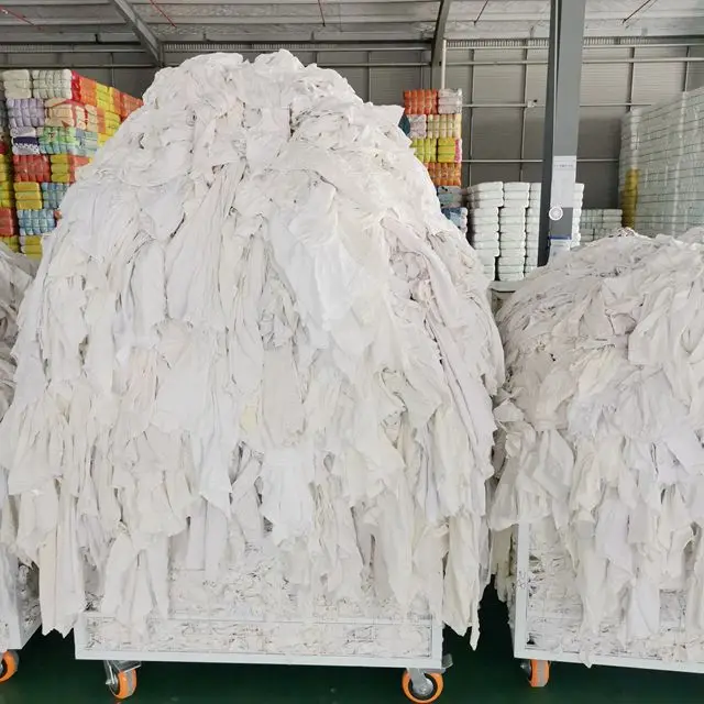 Factory sells fabric waste cotton white color  T-shirt cotton rags