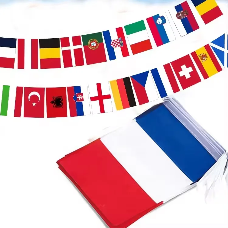 Football Soccer Fans Hanging Decoration National World Polyester 24 32 Countries Bunting String Flag