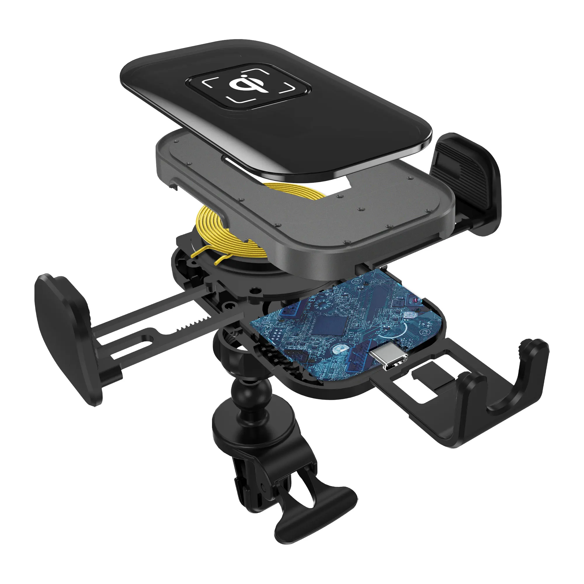 
2020 15W kc certified qi standard car wireless fast charger for samsung cell phone 