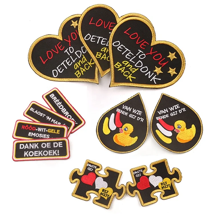 Unique Design Customized Tajima Appliques Mini Cartoon Smile Face Daisy Logo 100% Embroidery Patches for Bandanas