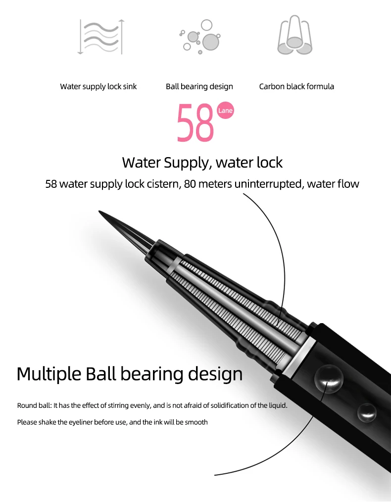 Self-adhesive liquid eyeliner pen (can be used as eyeliner, can be glued with ordinary false eyelashes, magnet eyelashes)