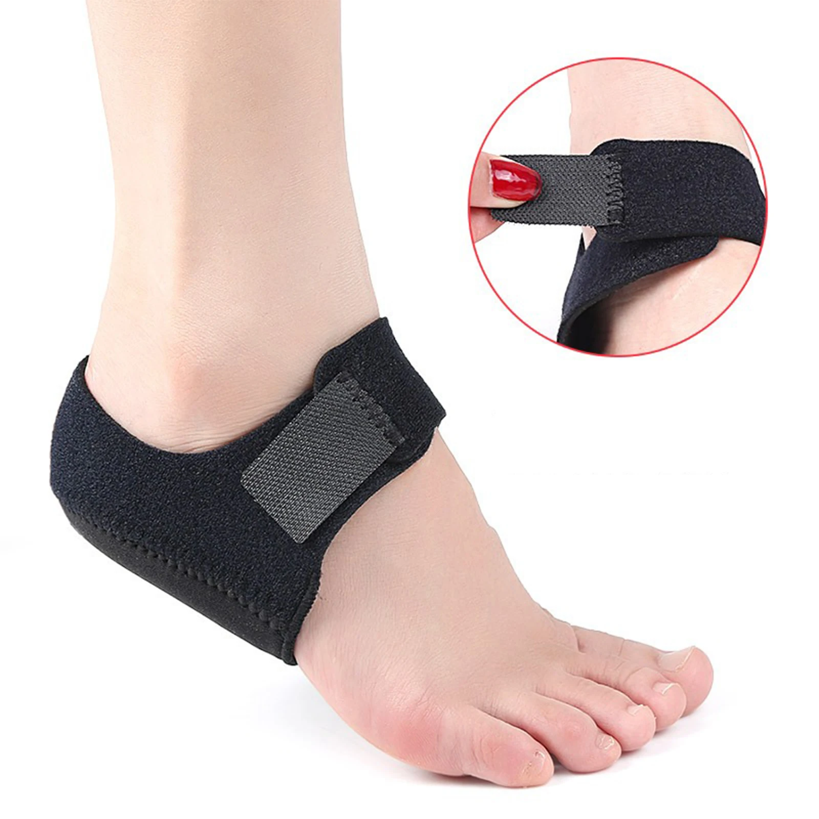 Fabric Dry Cracked Pain Silicone Heel Cups Cushion Socks With Heel Padding Sleeve  Support Heel Socks Protector