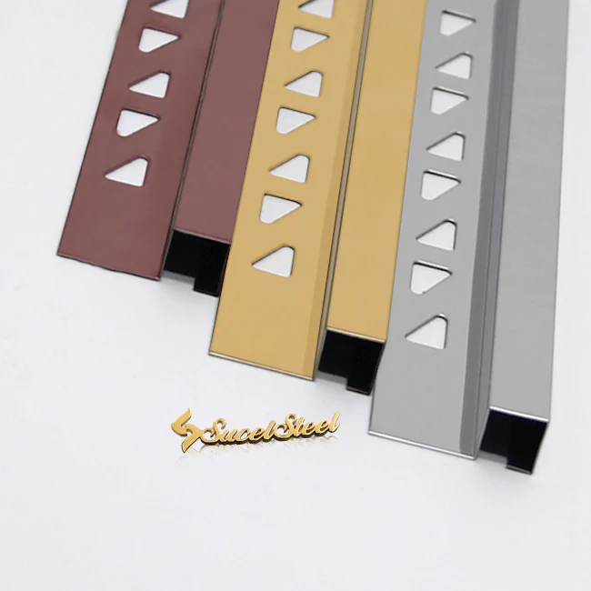 Sucel Steel Custom Stainless Steel Profile Tile Trim Edge Metal Building Materials Use For Interior Decor